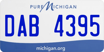 MI license plate DAB4395