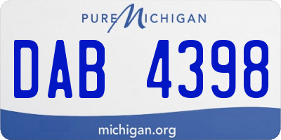 MI license plate DAB4398