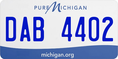 MI license plate DAB4402