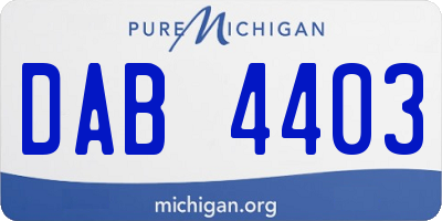 MI license plate DAB4403