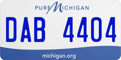 MI license plate DAB4404