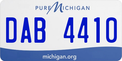 MI license plate DAB4410