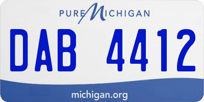 MI license plate DAB4412