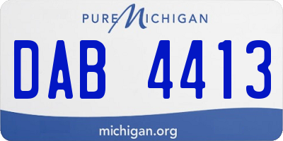 MI license plate DAB4413