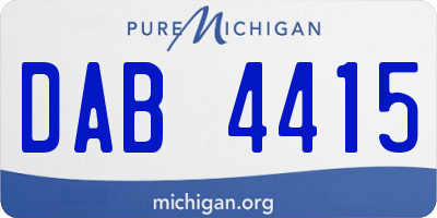 MI license plate DAB4415