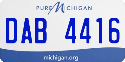 MI license plate DAB4416