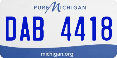MI license plate DAB4418