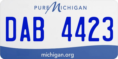 MI license plate DAB4423