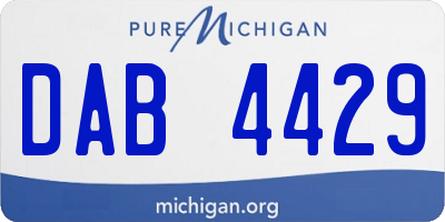 MI license plate DAB4429