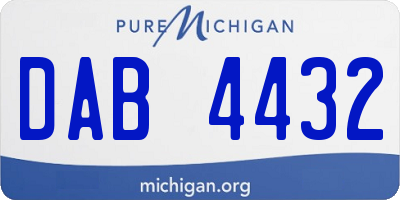 MI license plate DAB4432