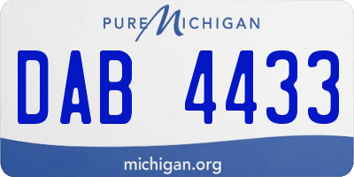 MI license plate DAB4433