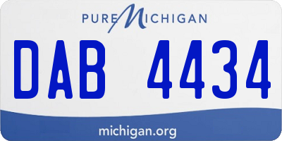 MI license plate DAB4434