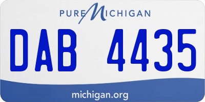 MI license plate DAB4435