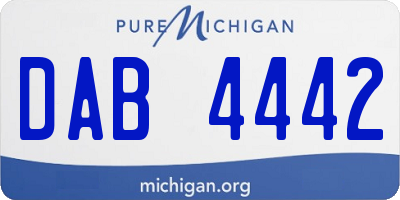MI license plate DAB4442