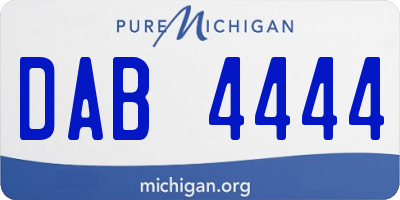 MI license plate DAB4444