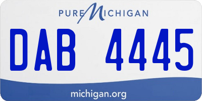 MI license plate DAB4445