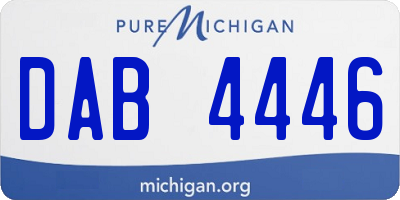 MI license plate DAB4446