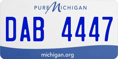 MI license plate DAB4447