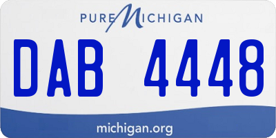 MI license plate DAB4448