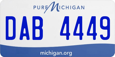 MI license plate DAB4449