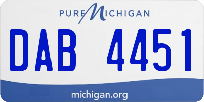MI license plate DAB4451