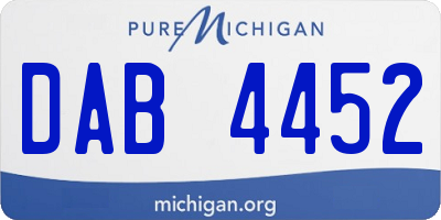 MI license plate DAB4452