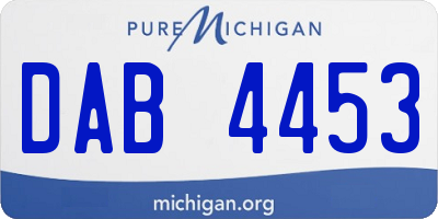 MI license plate DAB4453