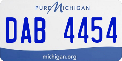 MI license plate DAB4454