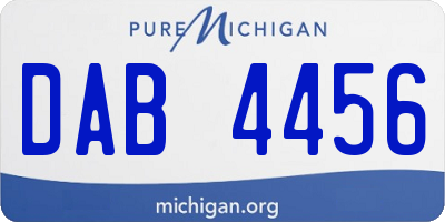 MI license plate DAB4456