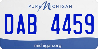 MI license plate DAB4459