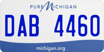 MI license plate DAB4460