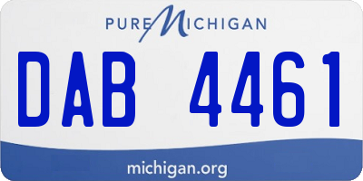 MI license plate DAB4461