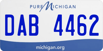 MI license plate DAB4462