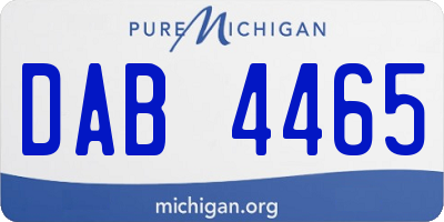 MI license plate DAB4465