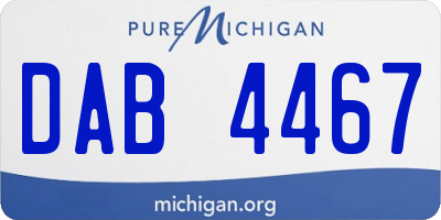 MI license plate DAB4467