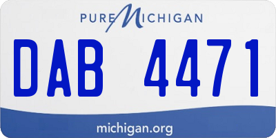 MI license plate DAB4471