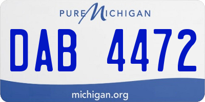 MI license plate DAB4472