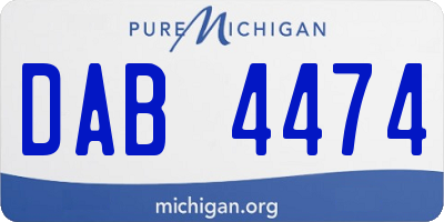 MI license plate DAB4474