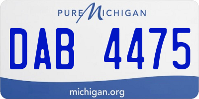MI license plate DAB4475