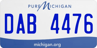 MI license plate DAB4476