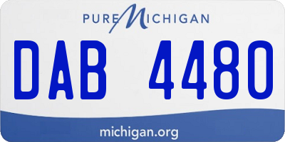 MI license plate DAB4480
