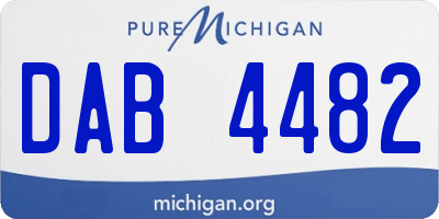 MI license plate DAB4482