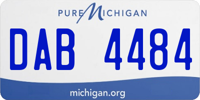 MI license plate DAB4484