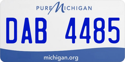 MI license plate DAB4485