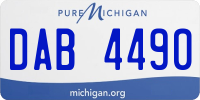 MI license plate DAB4490