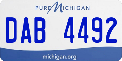 MI license plate DAB4492