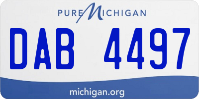 MI license plate DAB4497