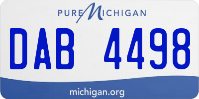 MI license plate DAB4498