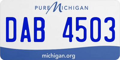 MI license plate DAB4503