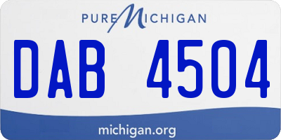 MI license plate DAB4504